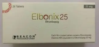 Thuốc điều trị giảm tiểu cầu và thiếu máu Elbonix 25mg hộp 28 viên