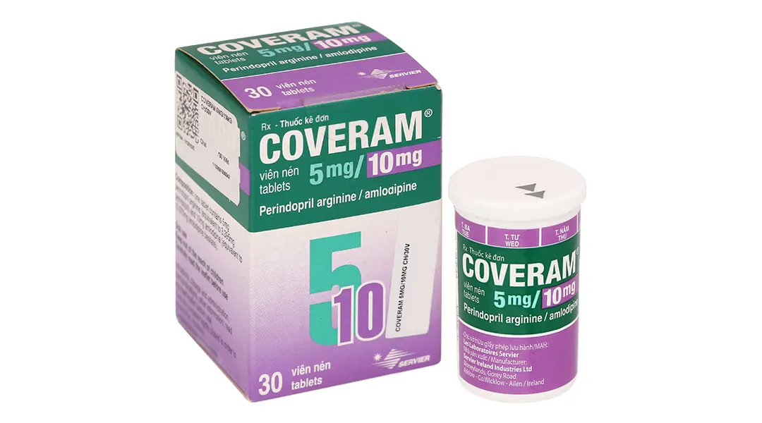 Coveram 5 mg + 10 mg 30 viên