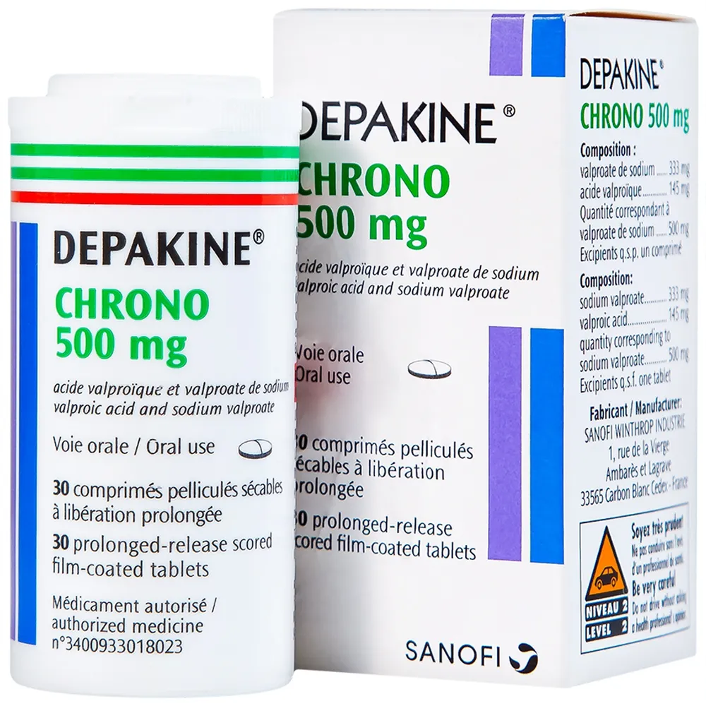 Depakin Chrono 500mg hộp 1 lọ 30 viên