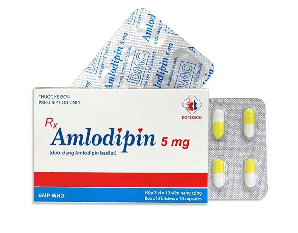 Thuốc điều trị tăng huyết áp Amlodipine 5mg lọ 1000 viên