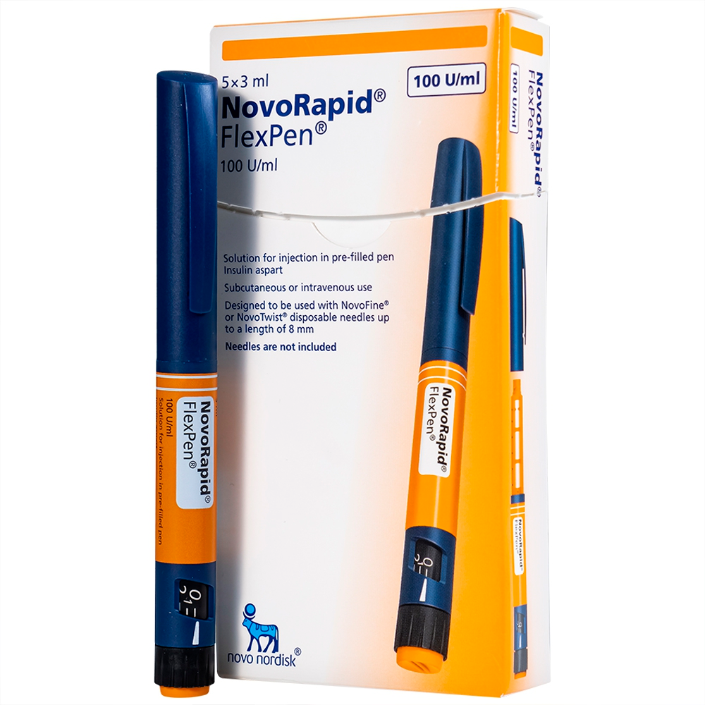 NovoRapid FlexPen 100U/ml hộp 5 bút 