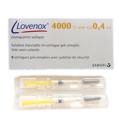 Thuốc điều trị và dự phòng huyết khối Lovenox 4000UI/0.4ml hộp 2 ống