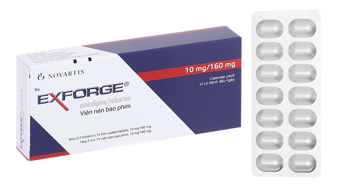 Thuốc trị tăng huyết áp Exforge 10mg/160mg 28 viên