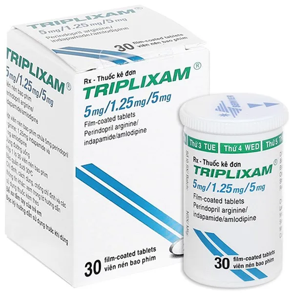 Triplixam 5mg/1.25mg/5mg lọ 30 viên 