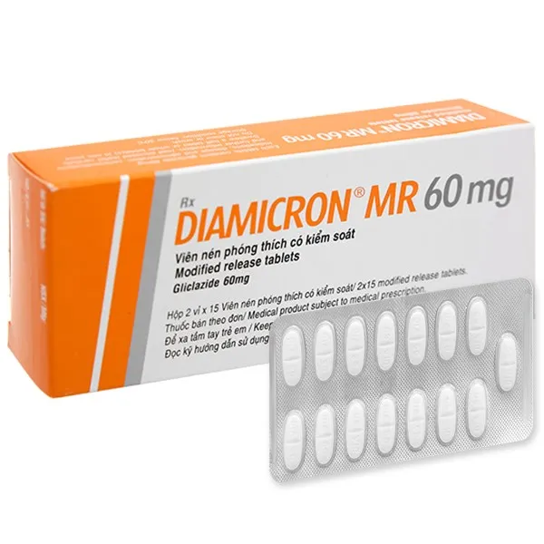 Diamicron MR 60mg 60 viên  